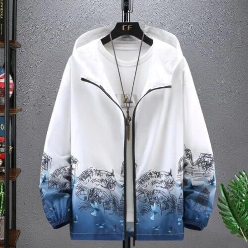 Summer men plus size jackets Sun protection thin coat 9XL 8XL oversize out door hooded jackets flower loose jackets 64 66 68