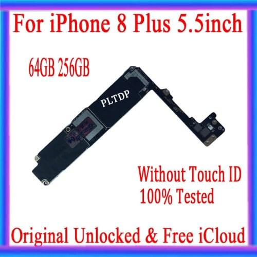 64GB 256GB for iphone 8 Plus Motherboard without Touch ID clean iCloud 100% Original unlocked for iphone 8 Plus 8p Logic board