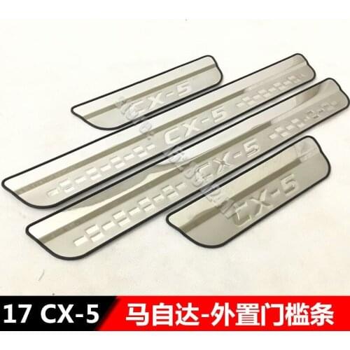 Car Styling for Mazda CX-5 CX 5 CX5 2017-2020 Door Sill Trim Cover Scuff Plate Guard Protectors Car Accessories 4pcs