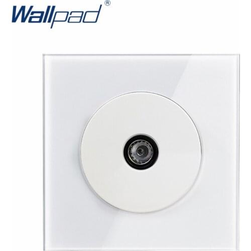 L6 White Glass TV Television Jack Wall Socket Tempered Glass Wiring Accessories Outlet