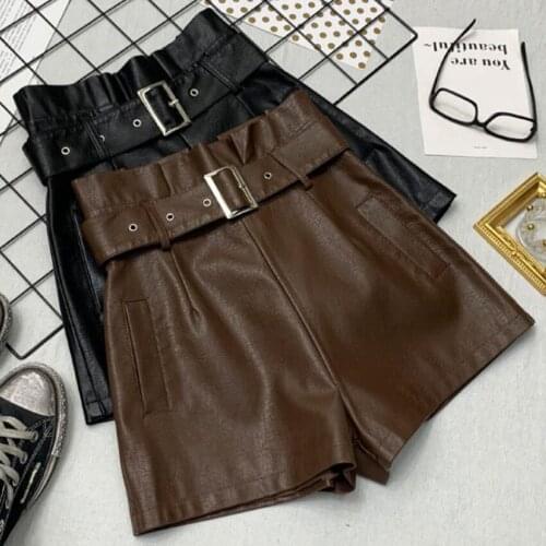 Noritree Women's Leather Shorts