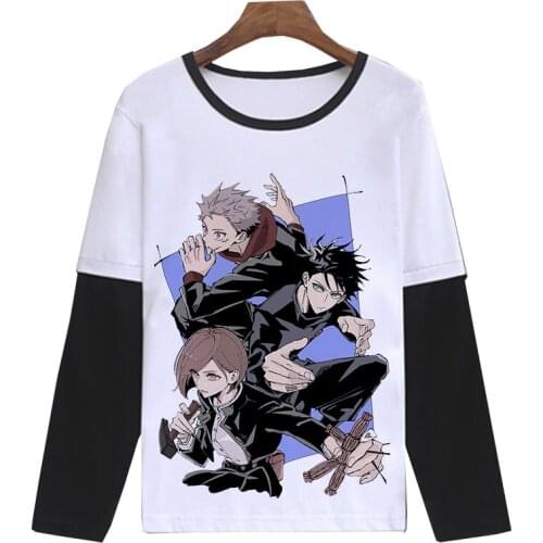 New Fashion Long Sleeve T-Shirt Anime Comic Jujutsu Kaisen Streetwear Men Women Harajuku Oversized T Shirt Hip Hop Tees Tops