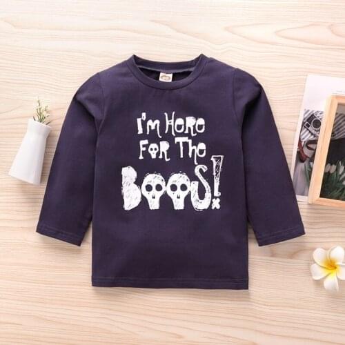 New Born Baby Girl Clothes Cotton Long Sleeve Tops Letter Skull Print Toddler Sweatshirt Autumn Winter Baby Boy Clothes 3-7Y