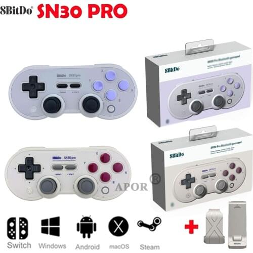 Wholesale 8BitDo SN30 Pro Bluetooth Gamepad Wireless Controller for Switch Steam Windows MacOS Android Raspberry PI with Clip
