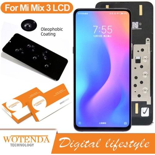 Original Amoled LCD For Xiaomi MIX 3 Display Touch Screen Digitizer Assembly With Frame For Mi Mix3 Mix 3 LCD Screen Replacement