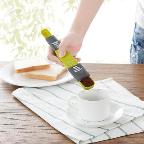 OTHERHOUSE 1Pcs Portable Adjustable Measuring Spoon Scoop Double End Measure Spoon For Salt Sugar Coffee Tea Kichen Measure Tool
