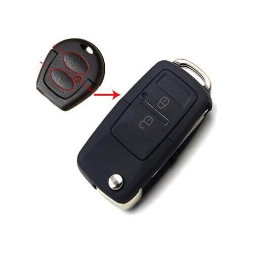 Unuct Blade Key Blanks FOB Case For VW Jetta 2 Buttons Modified Flip Folding Remote Key Shell