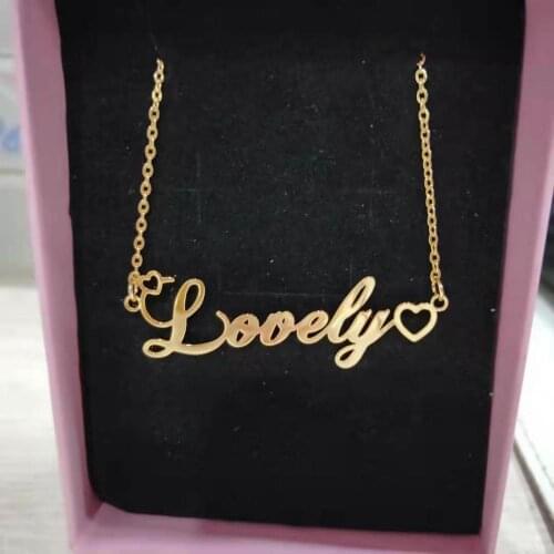 Stainless Steel Custom Necklace with heart Name Necklaces Women Christmas Gifts Personalized Nameplate Chain Jewelry Accessories