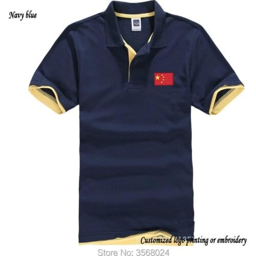 China Patch Polo shirt Men Short Sleeve Polo Summer Boys shirts For Men Regular Top China Chest Adult Casual Solid clothes