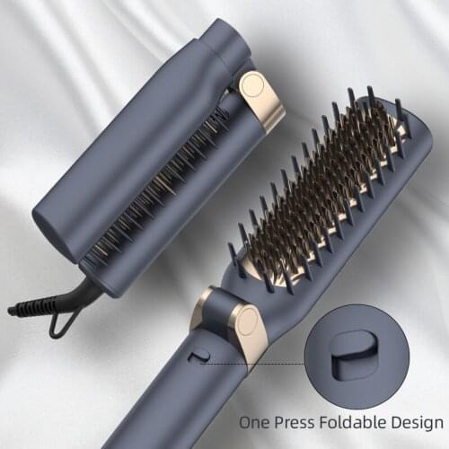 A-HY108 New Design Hair Straightener Comb Professional Portable Smooth Hair Fast Heat Up Foldable Hair Straightener