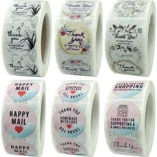 Thank You for Supporting My AA Business Stickers Shopping Homemade Happy Mail Seals Labels Decor Envelopes Cards Gifts Packaging