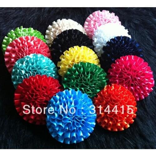 Trail order, 2.7" ribbon flower, hair flower, 70pcs/lot, mix 14colors, free shipping