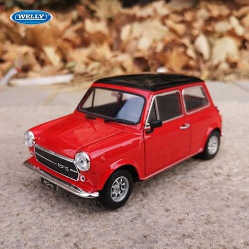 Welly 1:24 Mini Cooper 1300 red car alloy car model simulation car decoration collection gift toy Die casting model boy