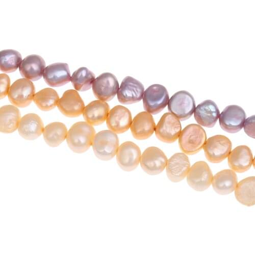 YYW Baroque Cultured Freshwater Pearl Beads Jewelry Orange Pink Purple 6-7mm Sold Per Approx 15.5 Inch Strand