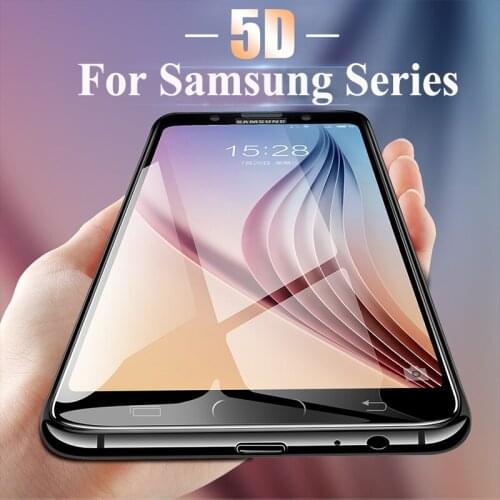 5D Protective Glass On For Samsung Galaxy A5 A7 2017 A8 Plus 2018 J5 J7 Pro Tempered 5A Galax Screen Protector Protection Film