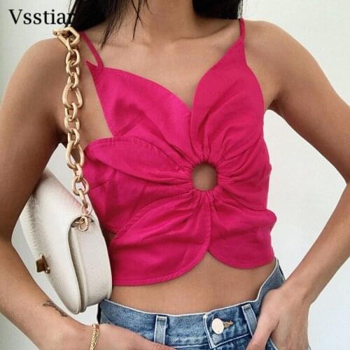 Vsstiar Floral Camis Y2K Backless Lace Up Fashion Streetwear Crop Top Women Summer Off Shoulder Sexy Hollow Out Tanks Club Party