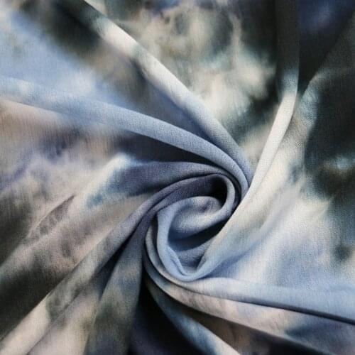 100cm*140cm Crinkled Viscose Fabric Soft Dress Material Design Tie Dyed