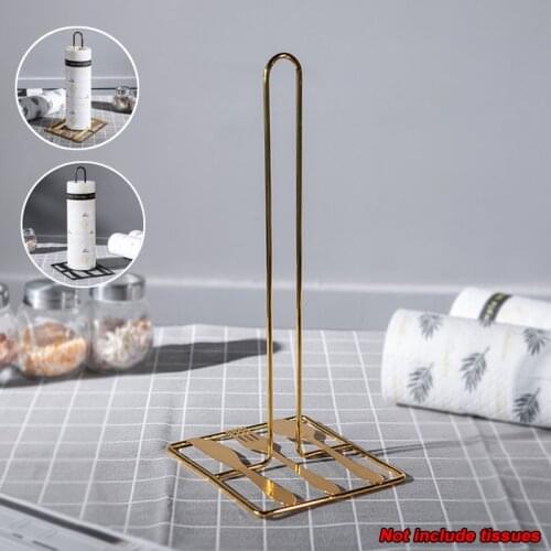 1Pc Creative Roll Paper Holder Nordic Iron Vertical Tissue Plastic Wrap Storage Rack Home Kitchen Supplies