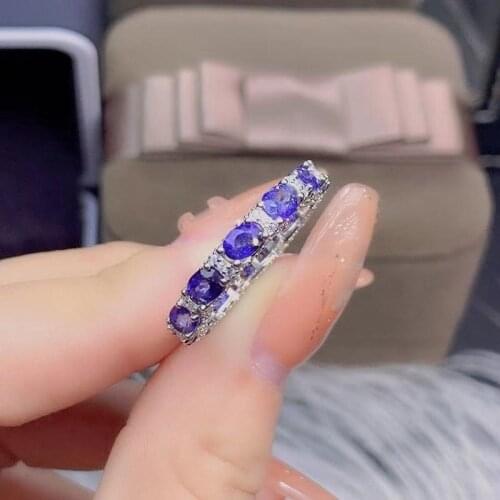 100% Natural Genuine sapphire Fashionable Donuts Silver Ring 925 Solid Sterling Silver sapphire Wedding Ring Best Gift for Girl