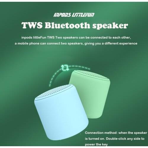 16 colors inpods little Fun Mini Portable wireless bluetooth speakers stereo sound system dual pairing 5.0 TWS outdoor column
