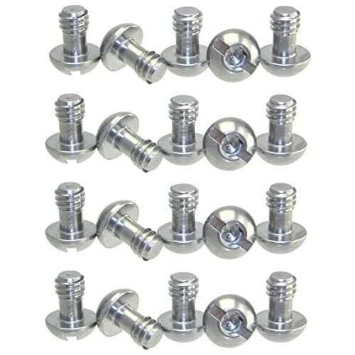 20pcs Cap SS Steel Screws 1/4" Tripod Quick Release QR Plate Camera Hex / Slot Combo (20)