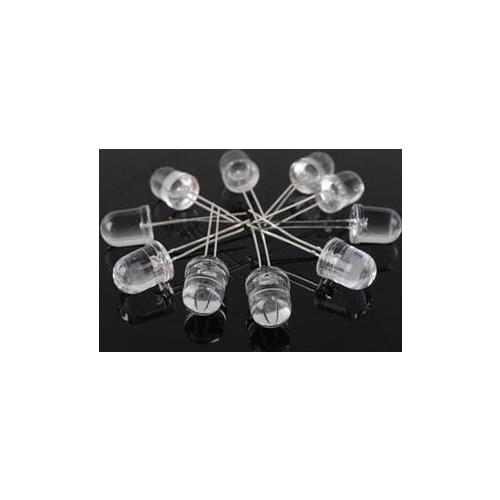 500PCS x 10mm White Red Jade Green Blue Yellow 7 Color Flash Superbright Long Leg Ultra Bright Round LED Light Water Clear