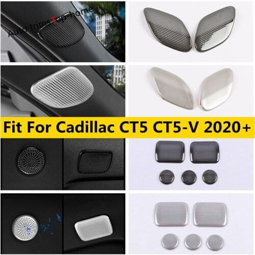 Car Dashboard A Pillar Roof Sound Audio Tweeter Speaker Bezel Frame Cover Kit Trim Accessories For Cadillac CT5 CT5-V 2020 2021
