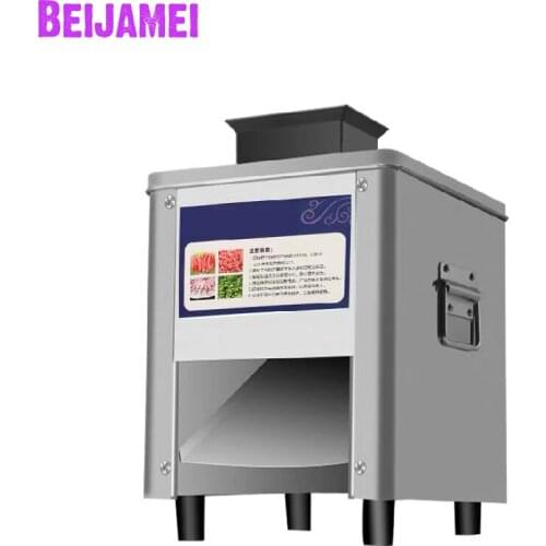 BEIJAMEI Factory Electric Fresh Meat Slicer Shred Machine Commercial Meat Vegetable Cutter Dicer 220V