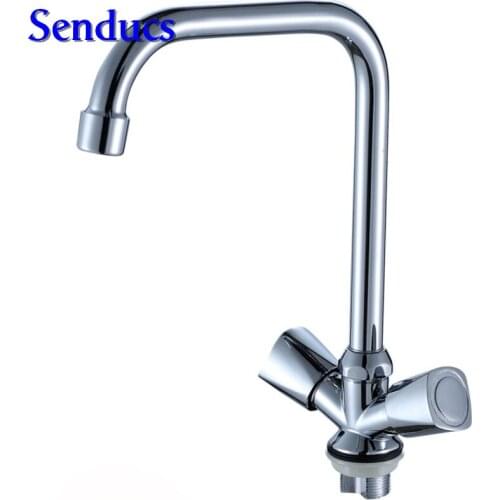 Free shipping Trading kitchen faucet with high quality polished chrome kitchen sink faucet from senducs kitchen water faucets