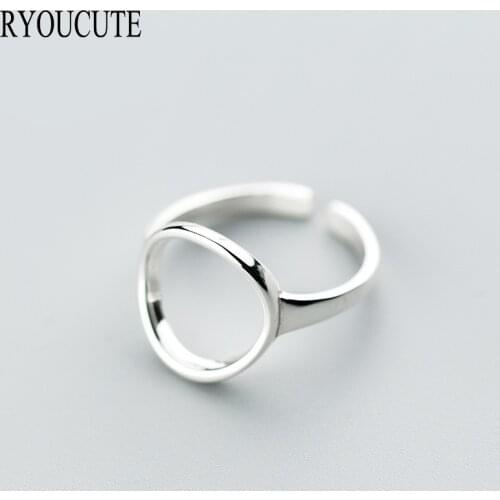 Bohemian Silver Color Circle Rings for Women Gifts Adjustable Size Large Open Rings Fashion Wedding Jewelry