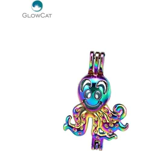 C504 5pcs/lot COLORS Multicolor 34mm Cartoon Octopus Pearl Cage Pendant Pearl Locket Fairytale Party