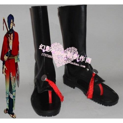 Dramatical Murder Koujaku Halloween Black Long Cosplay Shoes Boots H016