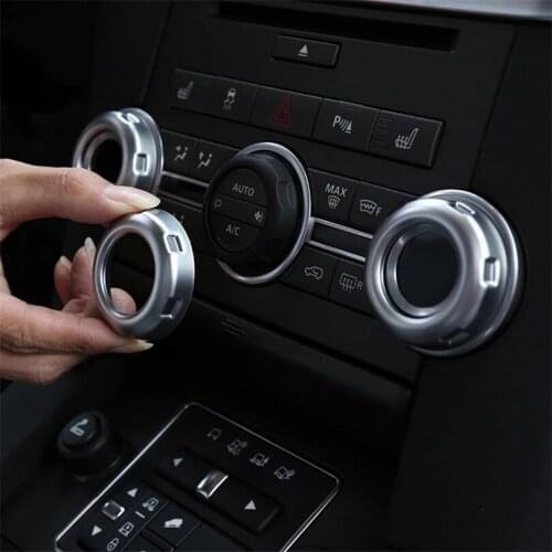 5pcs ABS Chrome Car Volume Air Conditioning Knobs Trim For Land Rover Discovery 4 LR4 Range Rover Sport Freelander 2 Accessories