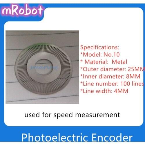Customized Velocity Encoder Metal Code Plate Photoelectric Encoder Meter Wheel Outer Diameter 25MM 100-line Raster Code Disk