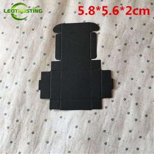 Leotrusting 50pcs 5.8*5.6*2cm Small Blank Black Paper Box Black Cardboard Paper Gift Packaging Box Handmade Party Paper Box