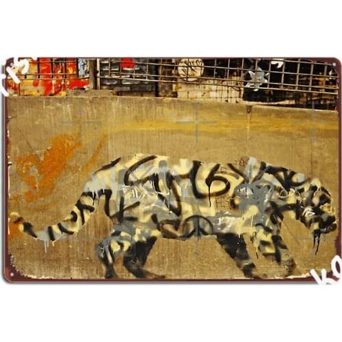 Banksy Leopard Zoo Metal Sign Cinema Kitchen Design Wall Decor Wall Tin Sign Poster