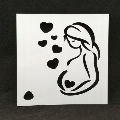 Lovely Pregnant woman Layering Stencils for Diy scrapbook/photo album Decorative Embossing coloring,painting stencil,home decor