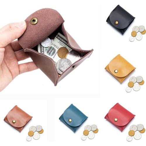 6 Color Mini Portable Genuine Leather Coin Purse Vintage Design Individuation Earbuds Earphone Holder Pouch For Women Men Wallet