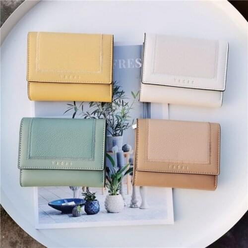 Fashion Korean version of the simple car line ins small wallet female short student three fold folding wallet wallet