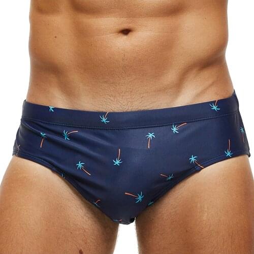 Male Nylon Printed Boxers Swim Underwear Low Rise Mens Trunk Swimwear Shorts Mens Swimming Surf Elastic Sunga Underpants