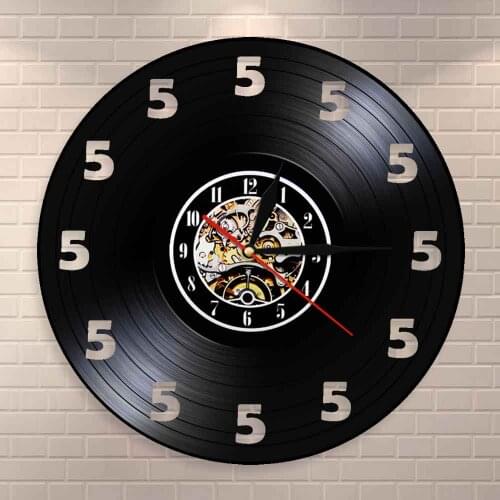 Only 5 Wall Watch Made Of Real Vinyl Record Wall Clock Wine Lover Man Cave Gift Its Always Five O'Clock Somewhere Wine O'Clock