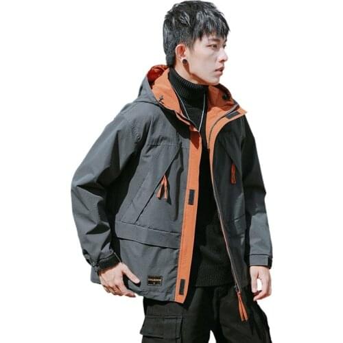 2021 new coat mens wear spring and autumn Japanese versatile assault suit trend handsome loose hooded jacket