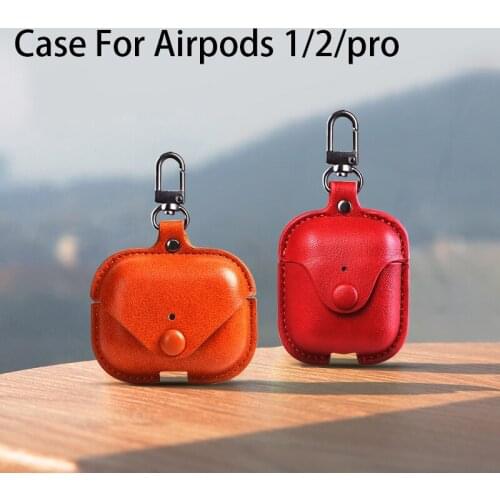 Luxury Soft For Apple Airpods Case Accessories Luxury Leather Case For AirPods 2 pro Earphone 3 Black Cover With Keychain hook