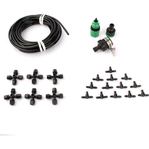 20M 4/7mm Hose 30X Sprinkle-Nozzle Outdoor Irrigation System Timer Automatic Irrigation System Micro Cross Atomization Nozzle