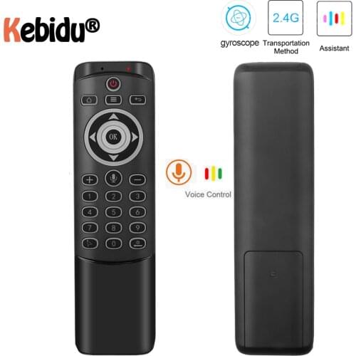 Kebidu MT1 Wireless2.4G Smart Voice Remote Control With Backlit Gyro IR Learning With MIC Black For X96 H96 MAX TV Box