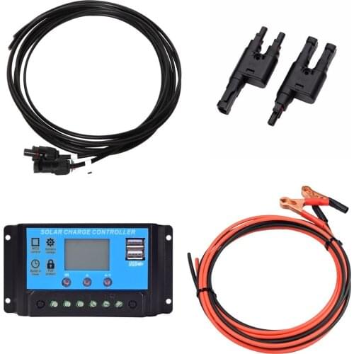 Solar Controller 10A 20A 40A 12v/24v PWM Dual Output USB Module Regulator Panel Kits DIY