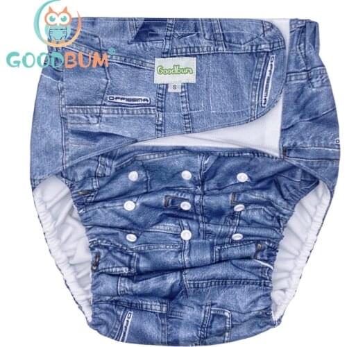 Goodbum Adult Cloth Diapers Reusable The Elderly Washable Diapers Breathable Incontinence Pants Pure Color The Adjustable
