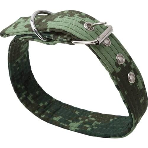 Dog Harnesses Canvas Dog Collar Fashion Rivet Camouflage Dog Collars Double-layer Sturdy Traction Collars Pet Products