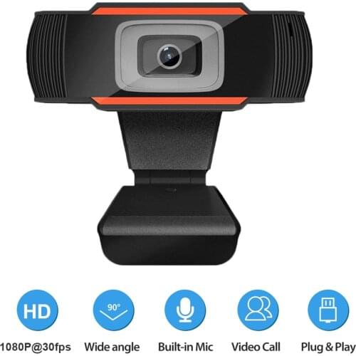 USB Computer Webcam Full HD 1080P Webcam Camera Digital Web Cam With Micphone For Laptop Desktop PC Tablet Rotatable Camera