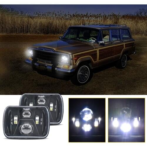 Brightest H4 300W 5X7" 7x6 inch Led Headlights Led Sealed Beam Headlamp with High Low Beam H6054 6054 Led Headlight for Jeep